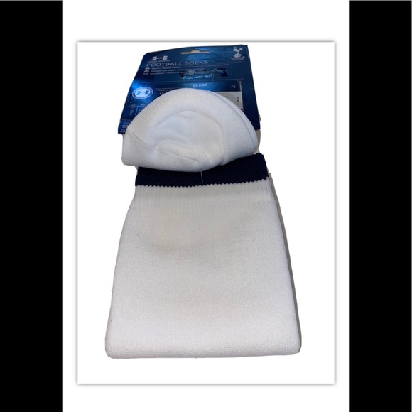 Under Armour UA OTC Spurs Soccer Socks 1 Pair Men 4-8.5 Wmn 7-10.5 White w/ Logo - Picture 11 of 13